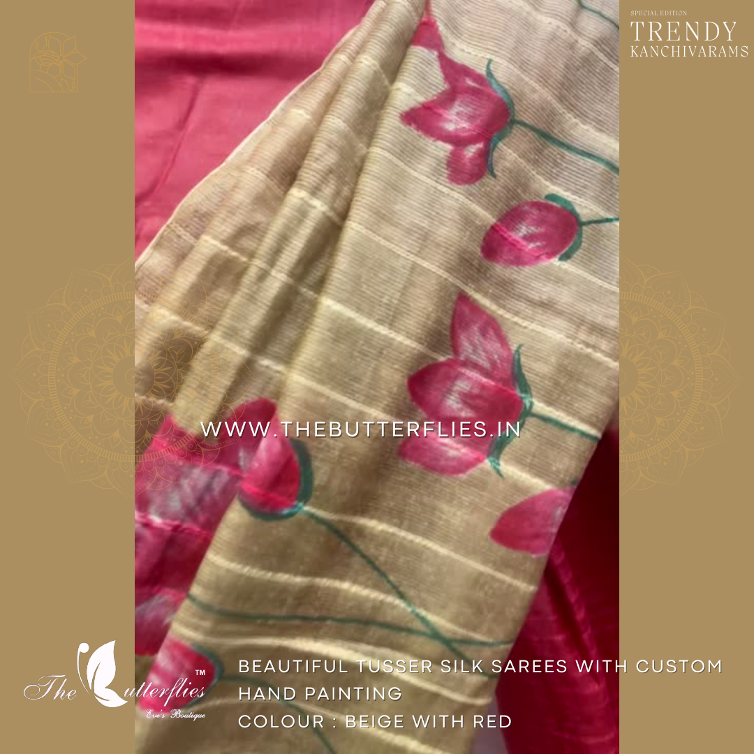 Tusser silk saree with Dolby Weaves YBRSTUS17694 Tusser silk saree with Dolby Weaves YBRSTUS17694