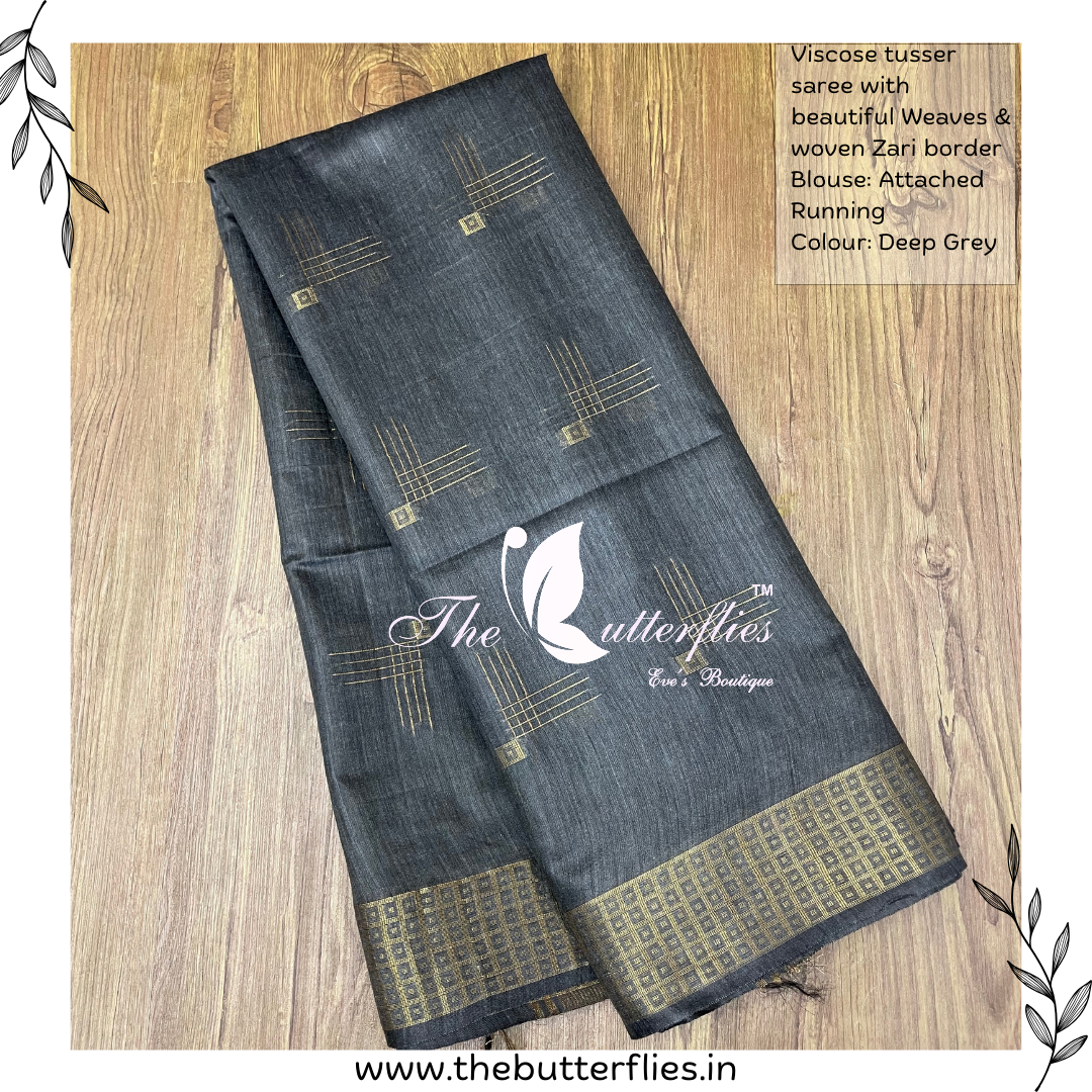VISCOSE TUSSER SAREE YBRSTUS23383 VISCOSE TUSSER SAREE YBRSTUS23383