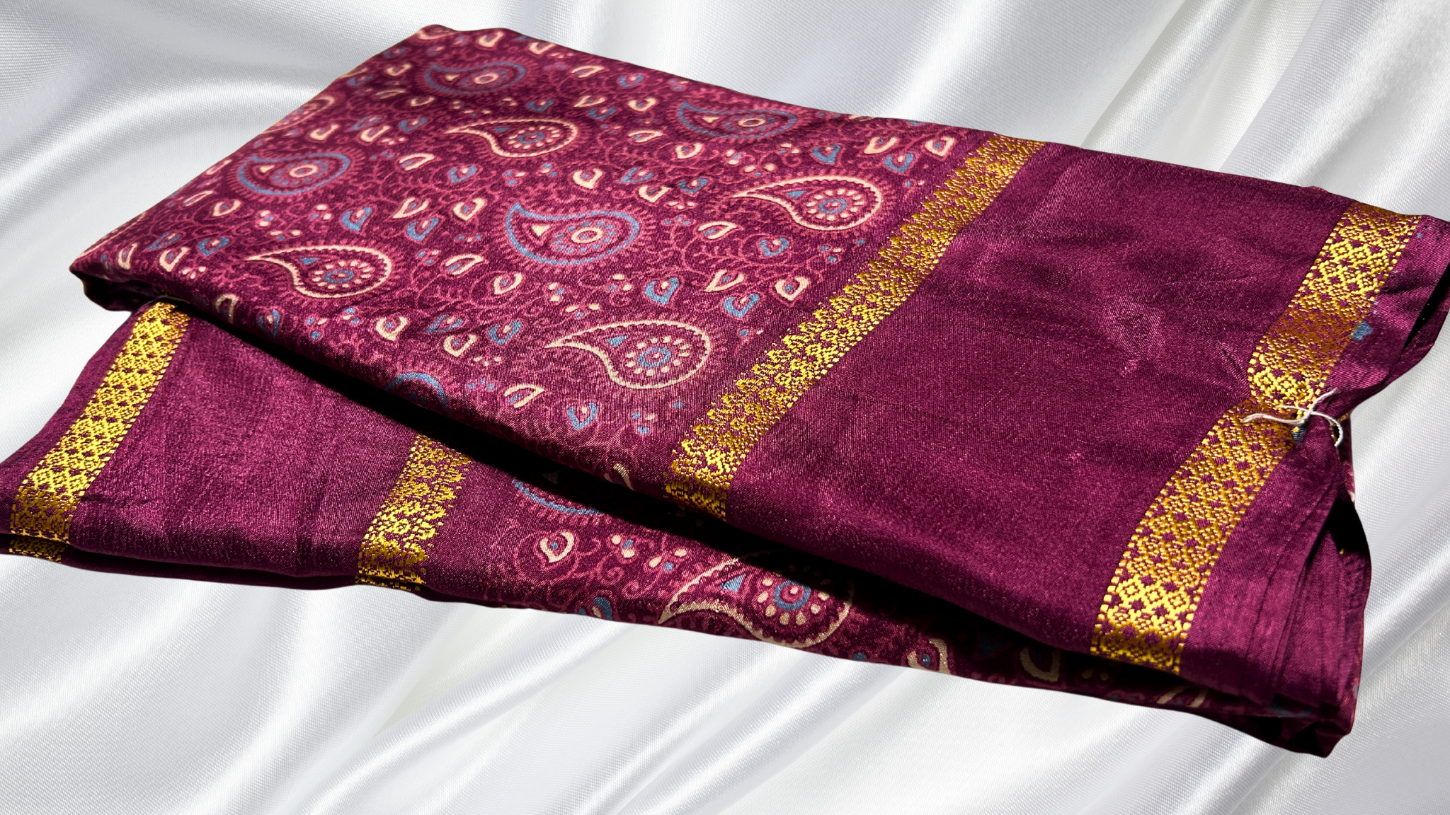 Binny Manga Digital Silk Saree - Plum