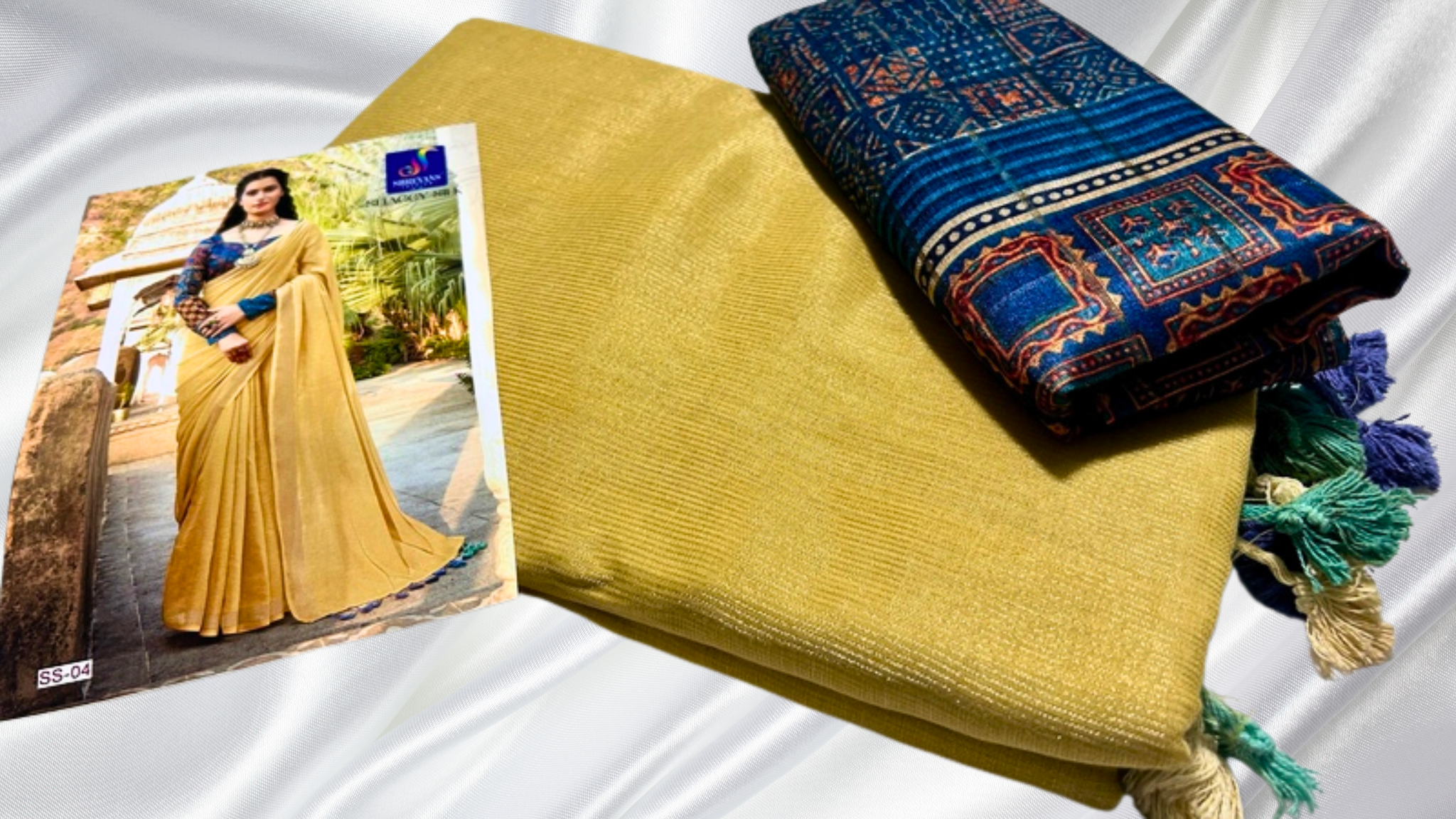 Shaggy Premium Tissue Silk Saree - Mustard