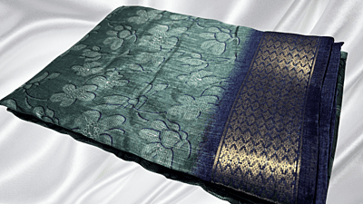 Bhagalpuri Floral Saree - Gray