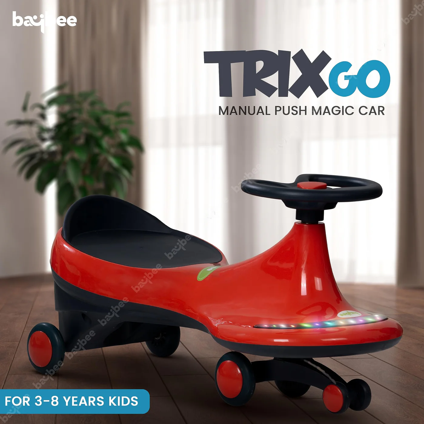 Baybee Trix Go Kids Magic Swing Cars for Kids-Red