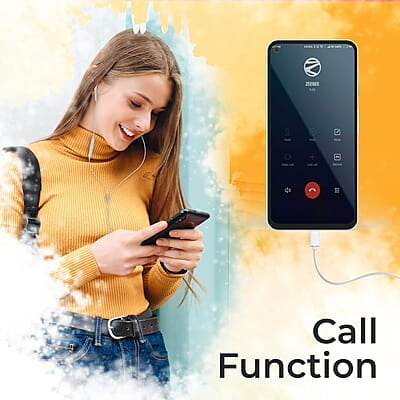 ZEBRONICS Buds 30C Type- C in Ear Earphone with in-line MIC, Rich 14.2mm Driver, Volume Control, 1.2m Cable, Call Function