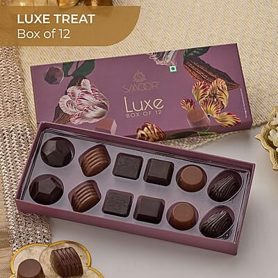 SMOOR Luxe Treat Gift Pack Premium Chocolate Truffles Gift Box 12 (120gm)
