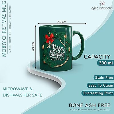 Merry Christmas Gift Combo with Mug & Cup, Cushion, Coaster Merry Christmas Gift Combo with Mug & Cup, Cushion, Coaster
