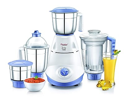 Prestige Iris 750 Watt Mixer Grinder with 3 Stainless Steel Jar + 1 Juicer Jar