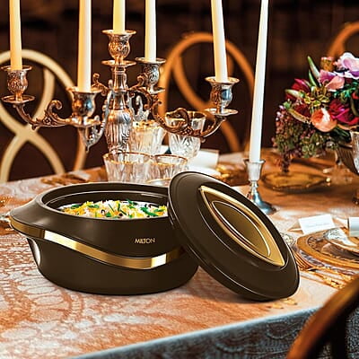 MILTON Pearl 1000 Inner Stainless Steel Casserole, 860 ml, Dark Brown