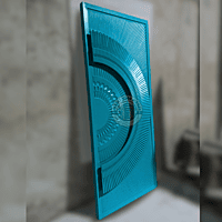 3D Designer Door with LED Glow and Emerald Satin Finish