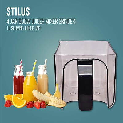 Havells Stilus 500 Watt Juicer Mixer Grinder 4 Jar With 3 Speed Led Indication