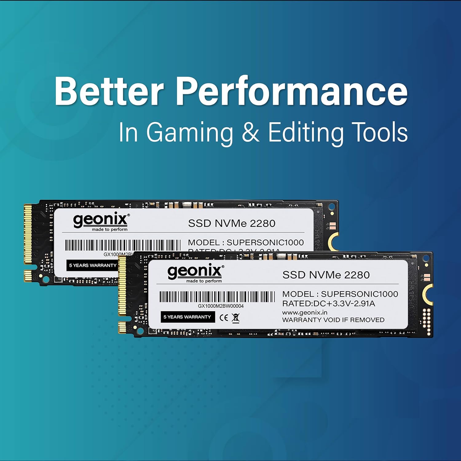 Geonix 256GB M.2 NVMe SSD, 2280, 6Gb/s, 2650/2000 Mbps, 5 Years Warranty, GXNVME256GB Geonix 256GB M.2 NVMe SSD, 2280, 6Gb/s, 2650/2000 Mbps, 5 Years Warranty, GXNVME256GB