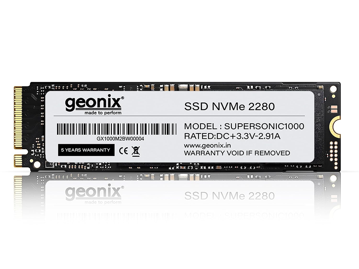 Geonix 256GB M.2 NVMe SSD, 2280, 6Gb/s, 2650/2000 Mbps, 5 Years Warranty, GXNVME256GB