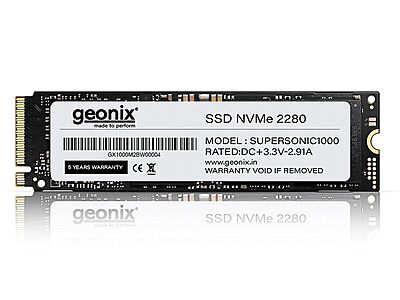 Geonix 512GB M.2 NVMe SSD, 2280, 6Gb/s, 2650/2000 Mbps, 5 Years Warranty, GXNVME512GB