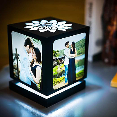 Sublimation Printed Led Rotating Lamp with Anniversary Gift For Wife-Nostalgia Flora-Rotating LED Photo Lamp With 4 Photos Sublimation Printed Led Rotating Lamp with Anniversary Gift For Wife-Nostalgia Flora-Rotating LED Photo Lamp With 4 Photos
