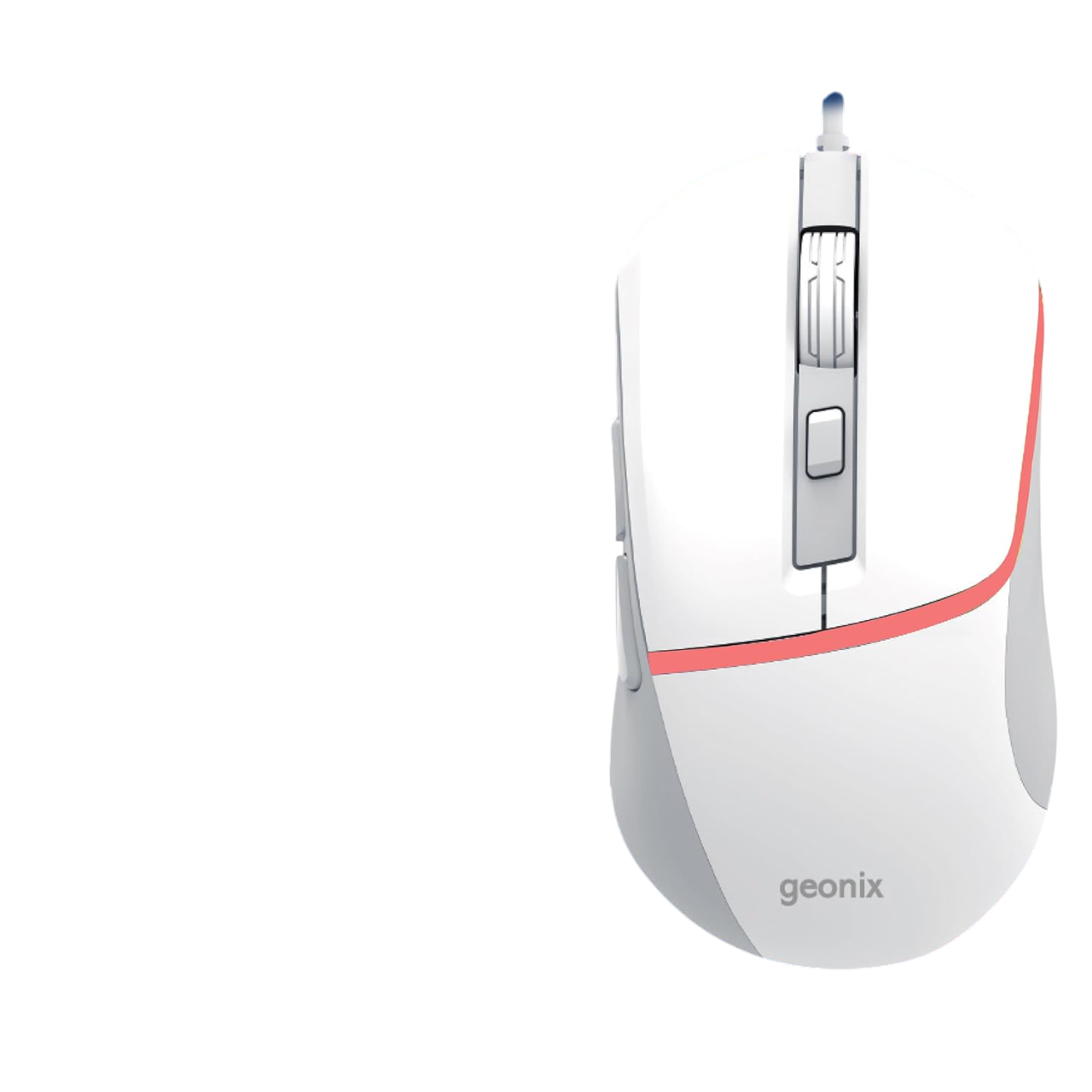 โโGeonix Vintage M8 Wired Gaming Mouse, 6 Buttons, Rainbow Backlight, Milky White-RM-179 โโGeonix Vintage M8 Wired Gaming Mouse, 6 Buttons, Rainbow Backlight, Milky White-RM-179