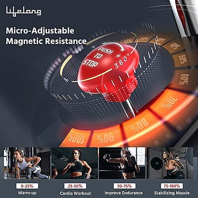 Lifelong LLF89 Fit Pro Spin Fitness Bike with 8Kg Flywheel, Adjustable Resistance, LCD Monitor and Heart Rate Sensor Lifelong LLF89 Fit Pro Spin Fitness Bike with 8Kg Flywheel, Adjustable Resistance, LCD Monitor and Heart Rate Sensor