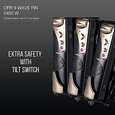Havells OFR 9 Wave Fin with PTC 2400 Watts Fan Heater
