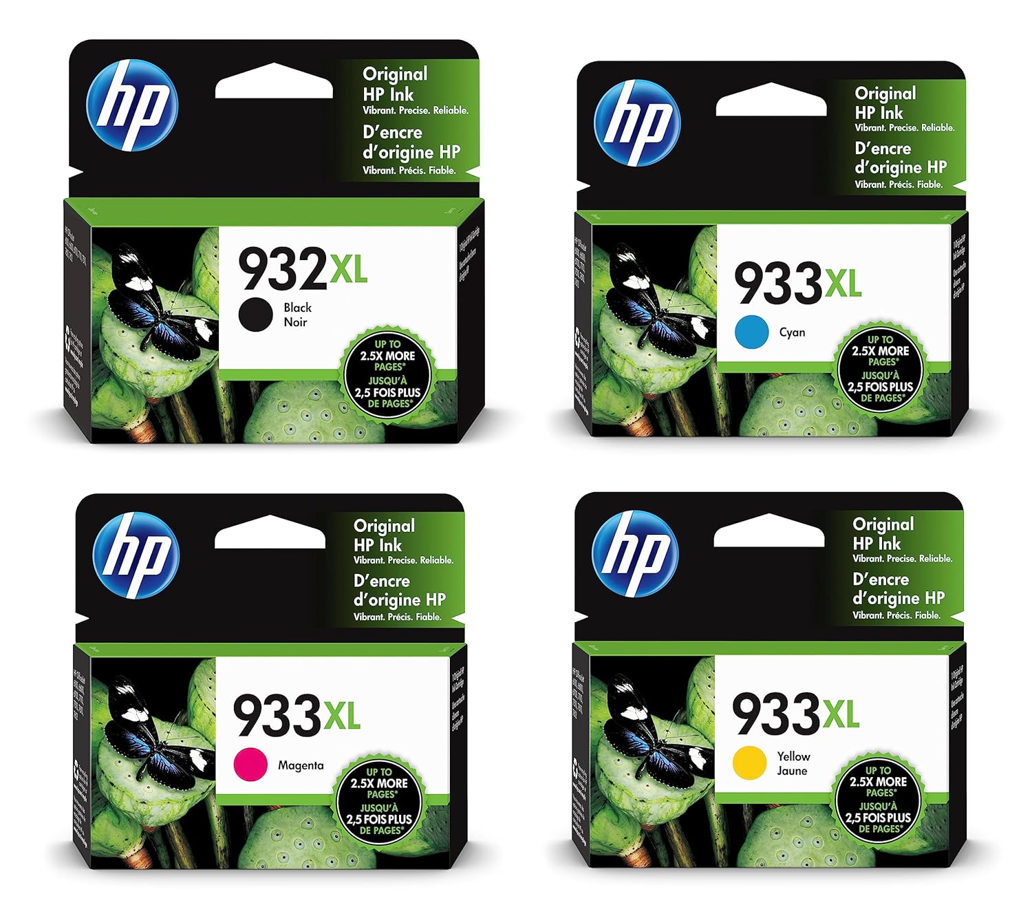 HP 932XL-933XL Ink Cartridge (CB053AN) Black and Color Inkjet - 4 pcs Set HP 932XL-933XL Ink Cartridge (CB053AN) Black and Color Inkjet - 4 pcs Set