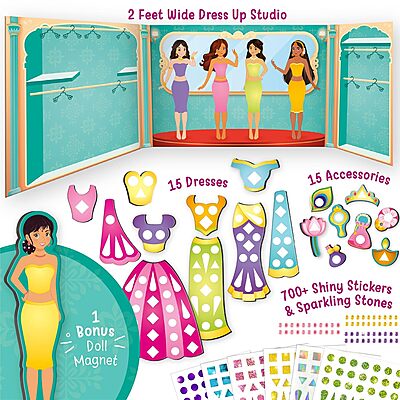 Imagimake DIY Magnetic Dress-Up Indian Princess |Pretend Play Toys for Girls | 30 Magnetic Dresses & Accessories Age 3 -99 Years Imagimake DIY Magnetic Dress-Up Indian Princess |Pretend Play Toys for Girls | 30 Magnetic Dresses & Accessories Age 3 -99 Years