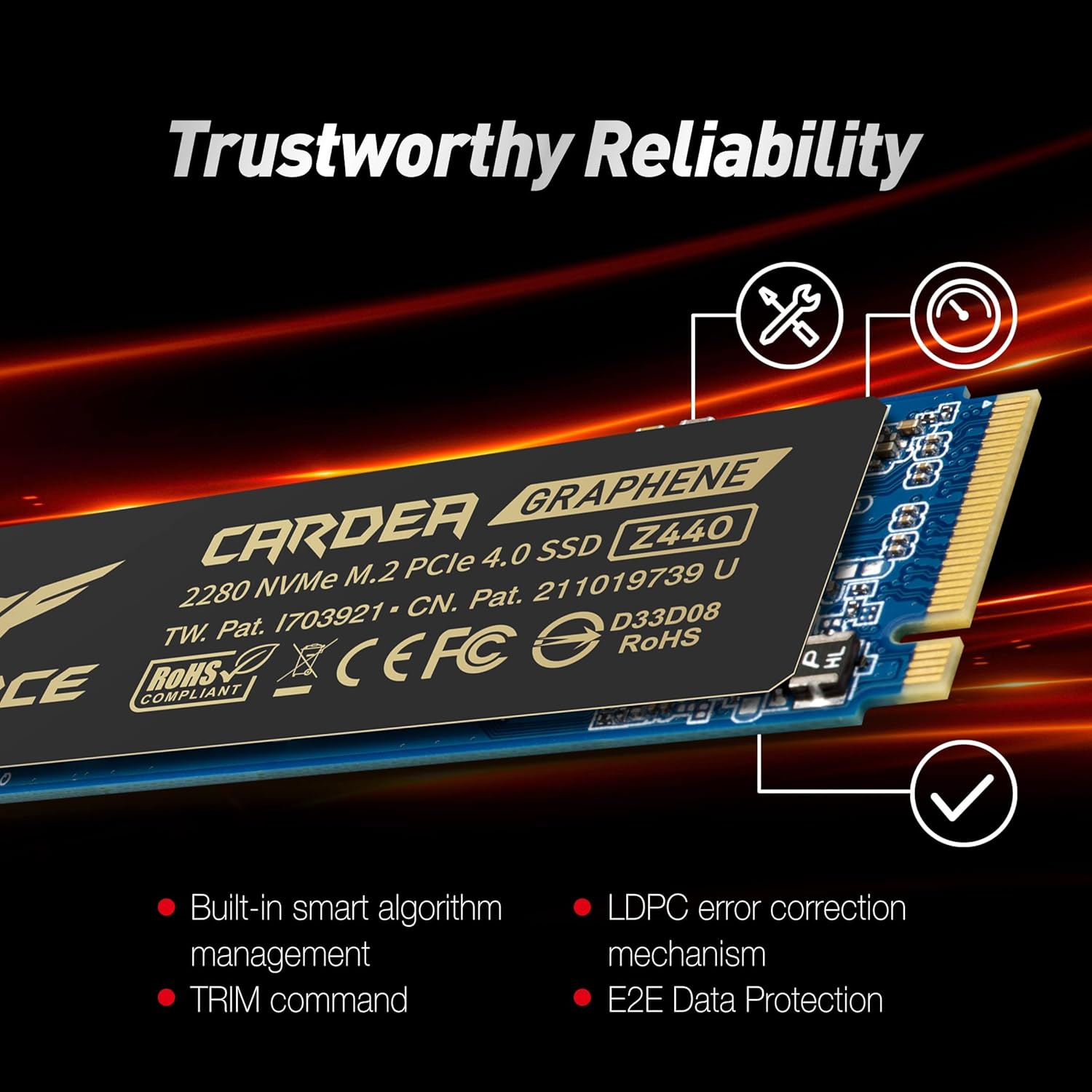 TeamGroup T-Force Cardea Zero Z440 Nvme M.2 2280 Pcie Gen 4 Gaming SSD, 3D NAND TLC, DRAM Cache, Graphene Heatsink, Internal Solid State Drive, Speed Upto 5000/4400MB/s, High Performance Storage TeamGroup T-Force Cardea Zero Z440 Nvme M.2 2280 Pcie Gen 4 Gaming SSD, 3D NAND TLC, DRAM Cache, Graphene Heatsink, Internal Solid State Drive, Speed Upto 5000/4400MB/s, High Performance Storage