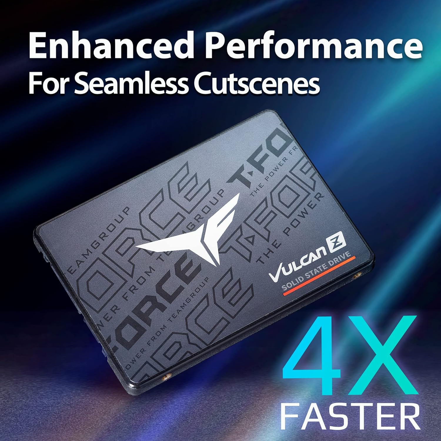 TeamGroup T-Force Vulcan Z Gaming SSD, Sata III 6Gbps Interface, SLC Cache, 3D NAND TLC, 2.5 Inch Form Factor, Internal Solid State Drive, High Performance, Low Latency TeamGroup T-Force Vulcan Z Gaming SSD, Sata III 6Gbps Interface, SLC Cache, 3D NAND TLC, 2.5 Inch Form Factor, Internal Solid State Drive, High Performance, Low Latency
