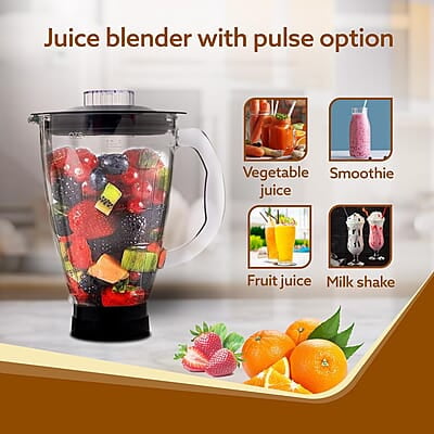 AGARO Imperial Stand Mixer,1400W with 6L SS Bowl, 1.5L Blending Jar,10 Speed With Pulse Function, 100% Copper Motor