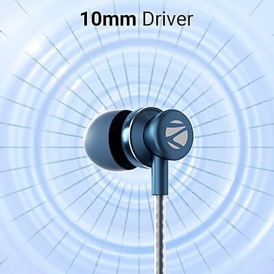 ZEBRONICS BUDS C10 in-Ear Type-C Earphone with in-line Mic, Metallic Design, Volume Control, 1.2m Cable, 10mm Driver