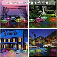 OPTICAL solar garden light Outdoor Waterproof 7 Color Changing double Jellyfish for Yard Decor,Outdoor Decor