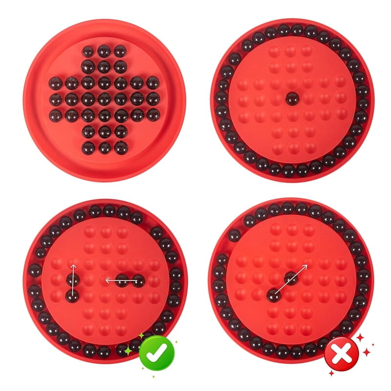 Colourful Brainvita Senior Mind Challenging Board Game with 32 Marbles Colourful Brainvita Senior Mind Challenging Board Game with 32 Marbles