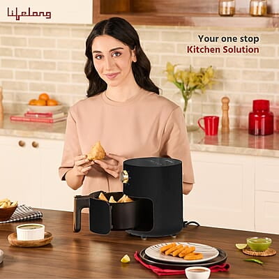 Lifelong 2.5L Air Fryer For Home-800W Small Airfryer Machine To Fry,Bake&Roast With Timer Control-Oil Free Fryer Machine-Electric Air-Fryer With 360° Black Lifelong 2.5L Air Fryer For Home-800W Small Airfryer Machine To Fry,Bake&Roast With Timer Control-Oil Free Fryer Machine-Electric Air-Fryer With 360° Black