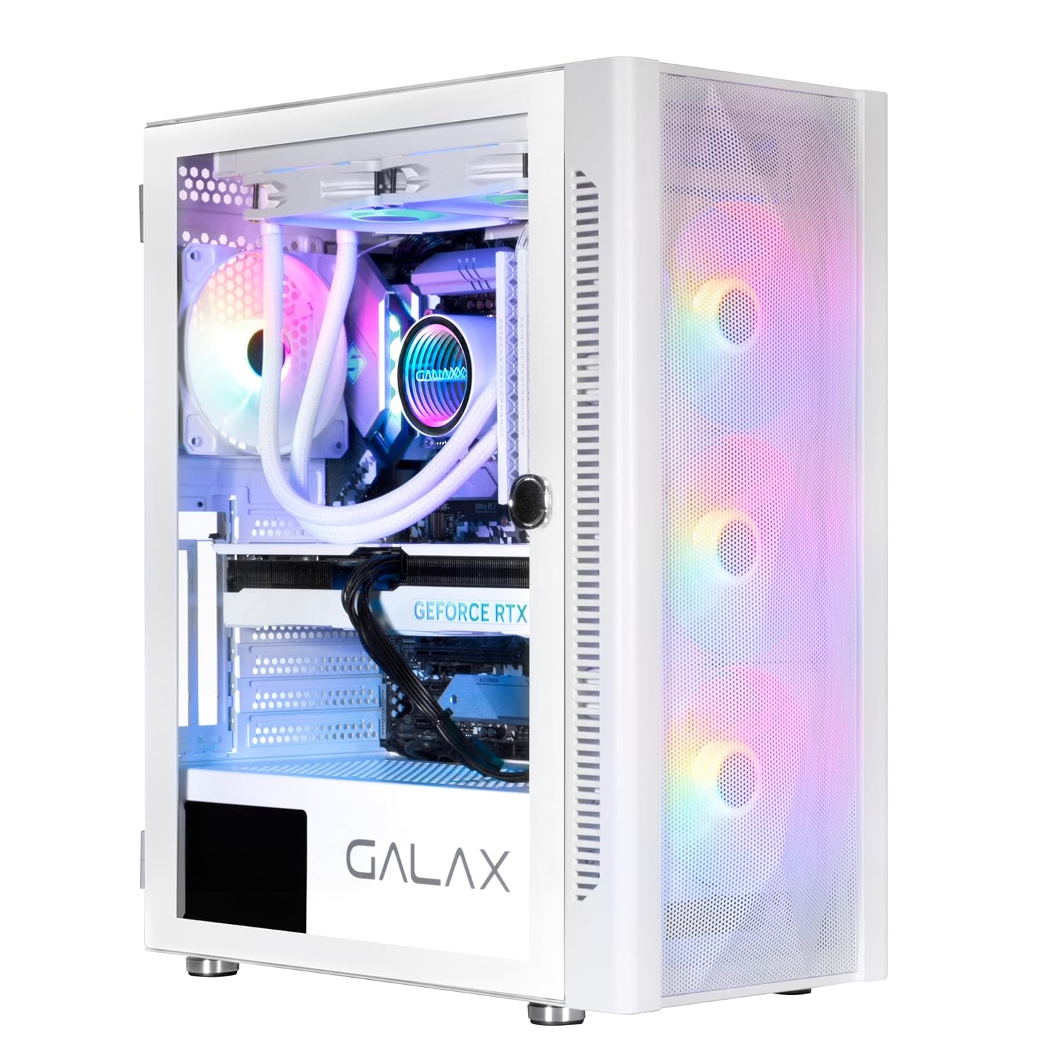 GALAX Revolution (REV-06) PC Case Gaming Cabinet with 4 RGB Cooling Fans | Supports ATX, M-ATX, ITX | Hinged Magnetic Tempered Glass Door | Mesh Panel | Minimalist Design | Spacious Interior (White) GALAX Revolution (REV-06) PC Case Gaming Cabinet with 4 RGB Cooling Fans | Supports ATX, M-ATX, ITX | Hinged Magnetic Tempered Glass Door | Mesh Panel | Minimalist Design | Spacious Interior (White)