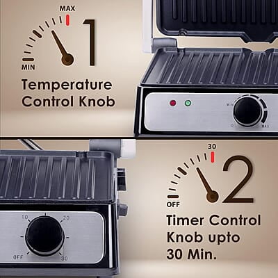 AGARO Grand 2000 Watts Super Jumbo Sandwich Maker with Non-Stick Grill Plates, 180° Flat Openable Plates AGARO Grand 2000 Watts Super Jumbo Sandwich Maker with Non-Stick Grill Plates, 180° Flat Openable Plates