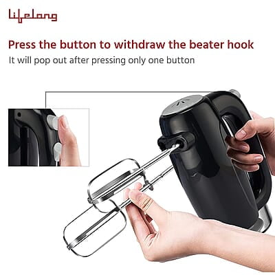 Lifelong LLHM02 300 W Regalia Plus Hand Mixer with Stand for Mixing Cake Batter and Atta