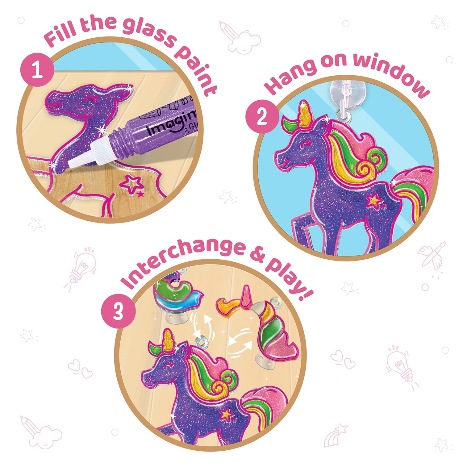 Imagimake Window Art Unicorn | Glass Painting Kit | Art and Craft Kit Imagimake Window Art Unicorn | Glass Painting Kit | Art and Craft Kit