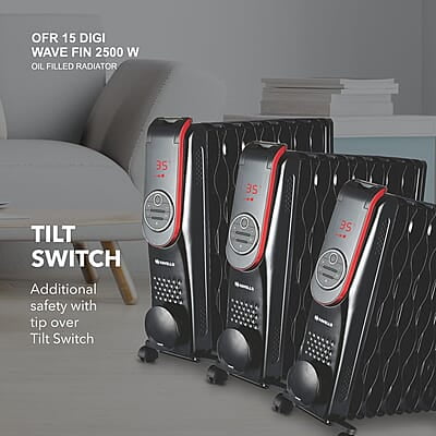 Havells OFR 15 Wave Fin DIGI with 3 Heat Setting, 2500 watt, Automatic Digital Control of Temperature