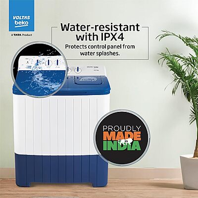 Voltas Beko, A Tata Product 8 Kg 5 Star Semi-automatic Top Load Washing Machine with Double Waterfall Technology