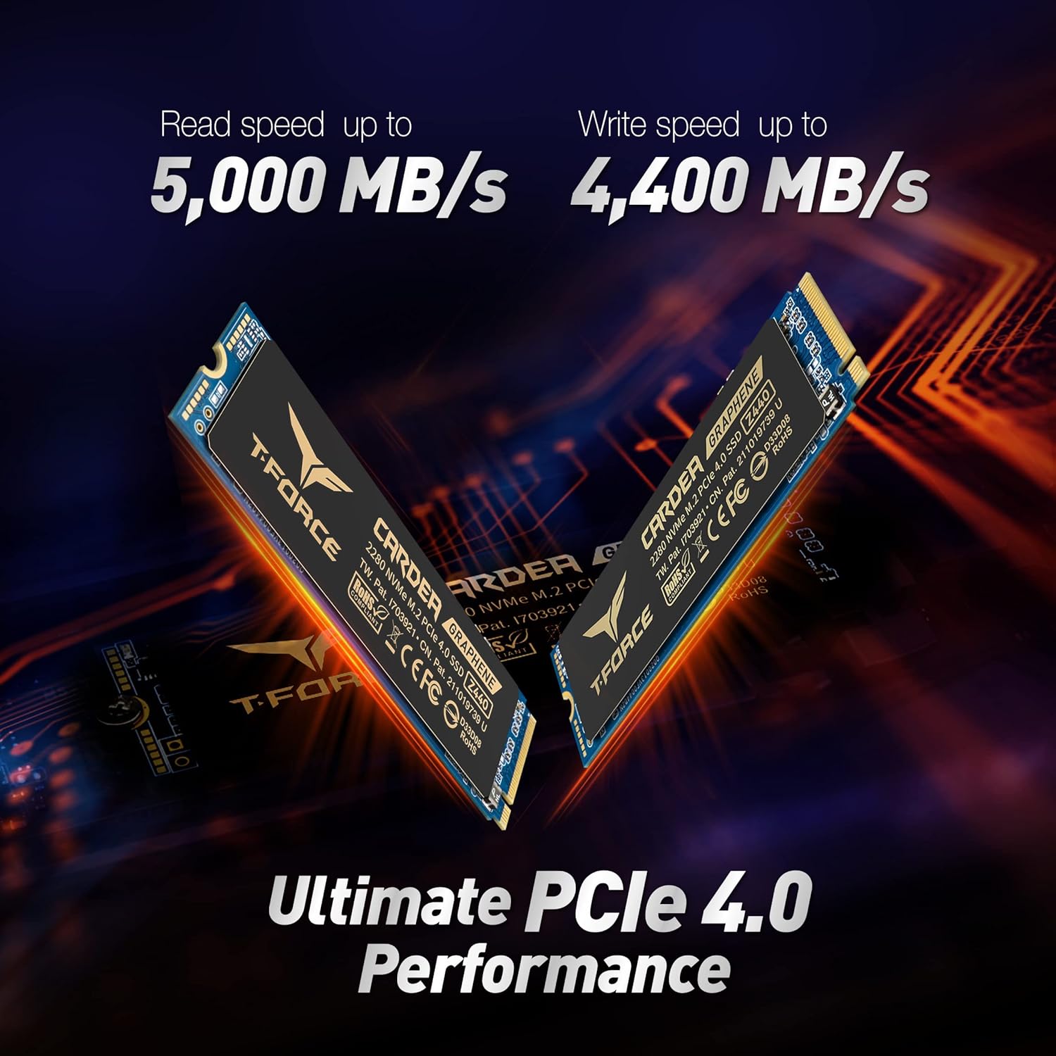 TeamGroup T-Force Cardea Zero Z440 Nvme M.2 2280 Pcie Gen 4 Gaming SSD, 3D NAND TLC, DRAM Cache, Graphene Heatsink, Internal Solid State Drive, Speed Upto 5000/4400MB/s, High Performance Storage TeamGroup T-Force Cardea Zero Z440 Nvme M.2 2280 Pcie Gen 4 Gaming SSD, 3D NAND TLC, DRAM Cache, Graphene Heatsink, Internal Solid State Drive, Speed Upto 5000/4400MB/s, High Performance Storage