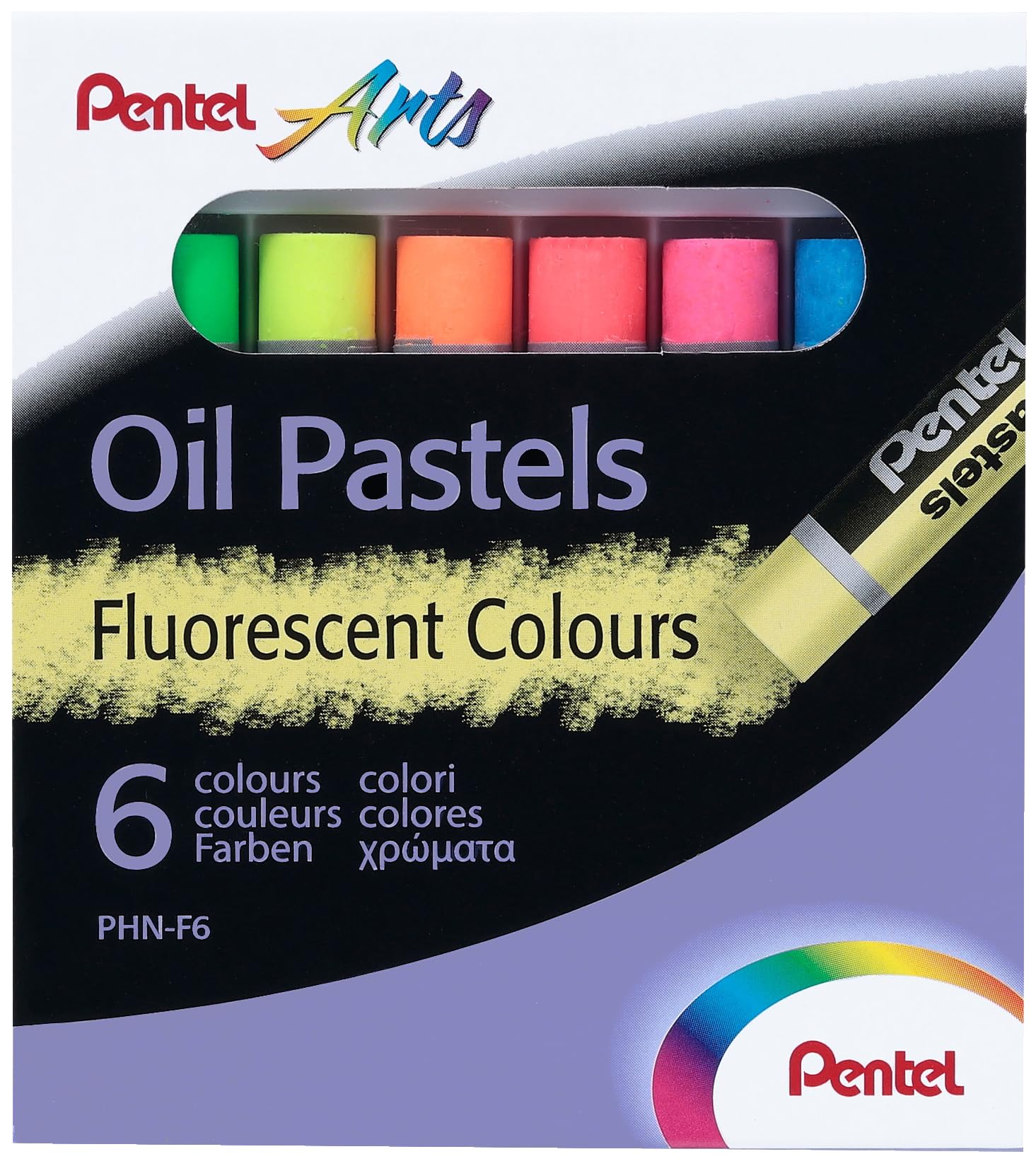 PENTEL OIL PASTEL FLUORESCENT 6 CLR PHN F6 PENTEL OIL PASTEL FLUORESCENT 6 CLR PHN F6