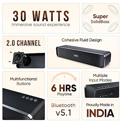 Mivi Fort H30 Portable Bluetooth Speakers Soundbar