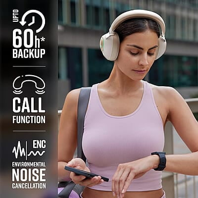 ZEBRONICS Duke 60hrs Playtime Bluetooth Wireless Over Ear Headphone with Mic