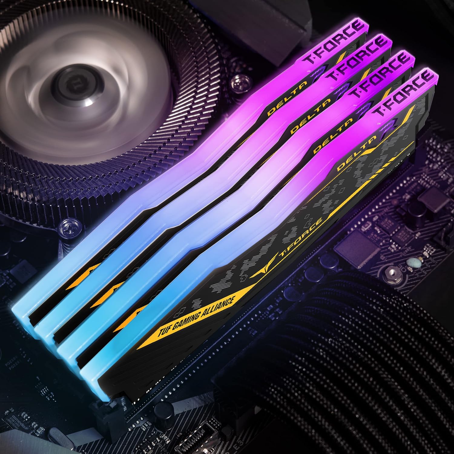 TeamGroup T-Force Delta TUF DDR4 RAM Kit, Desktop Gaming Memory, Metal Heatsink, ARGB Sync, XMP 2.0, for Intel/AMD CPU, High Performance Low Latency Module TeamGroup T-Force Delta TUF DDR4 RAM Kit, Desktop Gaming Memory, Metal Heatsink, ARGB Sync, XMP 2.0, for Intel/AMD CPU, High Performance Low Latency Module