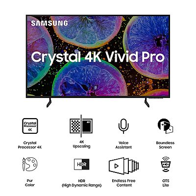 Samsung 108 cm (43 inches) D Series Crystal 4K Vivid Pro Ultra HD Smart LED TV UA43DUE77AKLXL