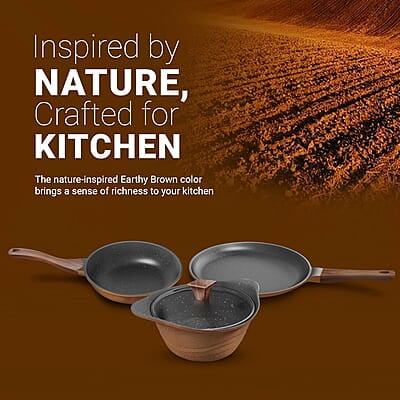 Preethi Artistic Collection Die Cast Non Stick Set, 27 cm Tawa, 24 cm Fry Pan, Kadai 24 cm with Glass Lid Preethi Artistic Collection Die Cast Non Stick Set, 27 cm Tawa, 24 cm Fry Pan, Kadai 24 cm with Glass Lid