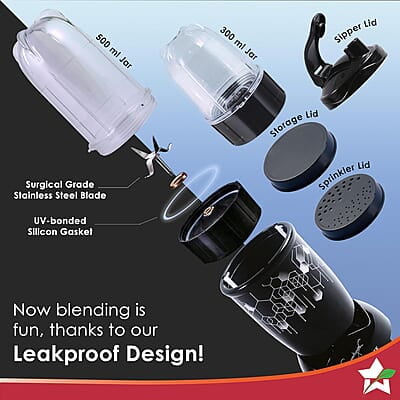 Wonderchef Nutri Blend Photon with Sipper Lid 22000 RPM, 400W  Grinder,Blender & Smoothie Maker