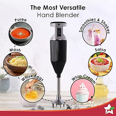 Wonderchef Prima Plus Electric 250 W Hand Blender 2 Speed Button Hot & Cold Blending Wonderchef Prima Plus Electric 250 W Hand Blender 2 Speed Button Hot & Cold Blending