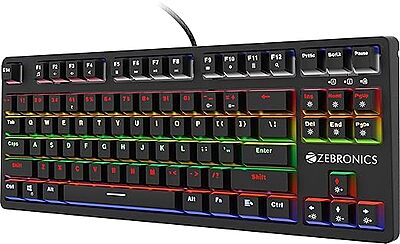 ZEBRONICS Premium Mechanical TKL (Tenkeyless) Keyboard Zeb-MAX V2