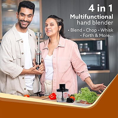 AGARO Royal Hand Blender & Chopper, 1500W Copper Motor, 2 Modes & 20 adjustable Speed, Chopping, Mixing, Puree, Stainless Steel Blades AGARO Royal Hand Blender & Chopper, 1500W Copper Motor, 2 Modes & 20 adjustable Speed, Chopping, Mixing, Puree, Stainless Steel Blades