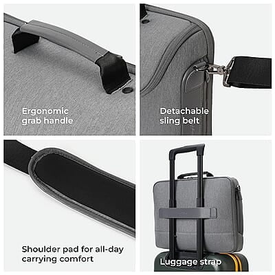 MOKOBARA The Transit Briefcase Vegan Leather & Nylon 15L Laptop Crossbody Messenger Bag for Men & Women
