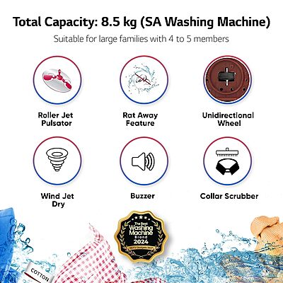 LG 8.5 kg 5 Star Semi-Automatic Top Load Washing Machine LG 8.5 kg 5 Star Semi-Automatic Top Load Washing Machine
