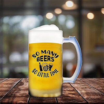 Sublimation Printed Froaster Beer Mug with Handle So Many Beers Funny Quotes Sublimation Printed Froaster Beer Mug with Handle So Many Beers Funny Quotes