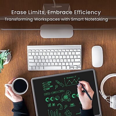 Portronics Ruffpad 21 LCD Writing Pad with 21 Inches Large Screen, Stylus Pen, Erase Button, Smart Lock